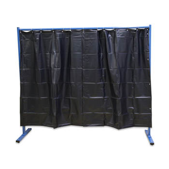 1-panel mobile protective screen with curtain, with welding curtain S9, dark gre